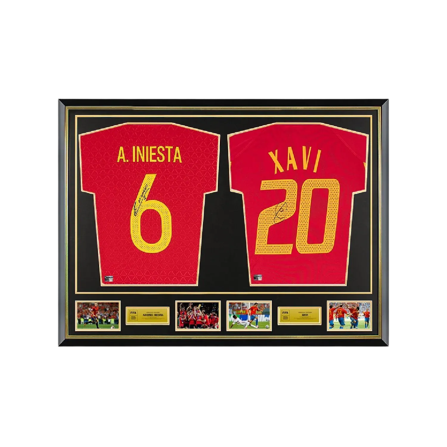 Official Andres Iniesta & Xavi Signed Home Jerseys